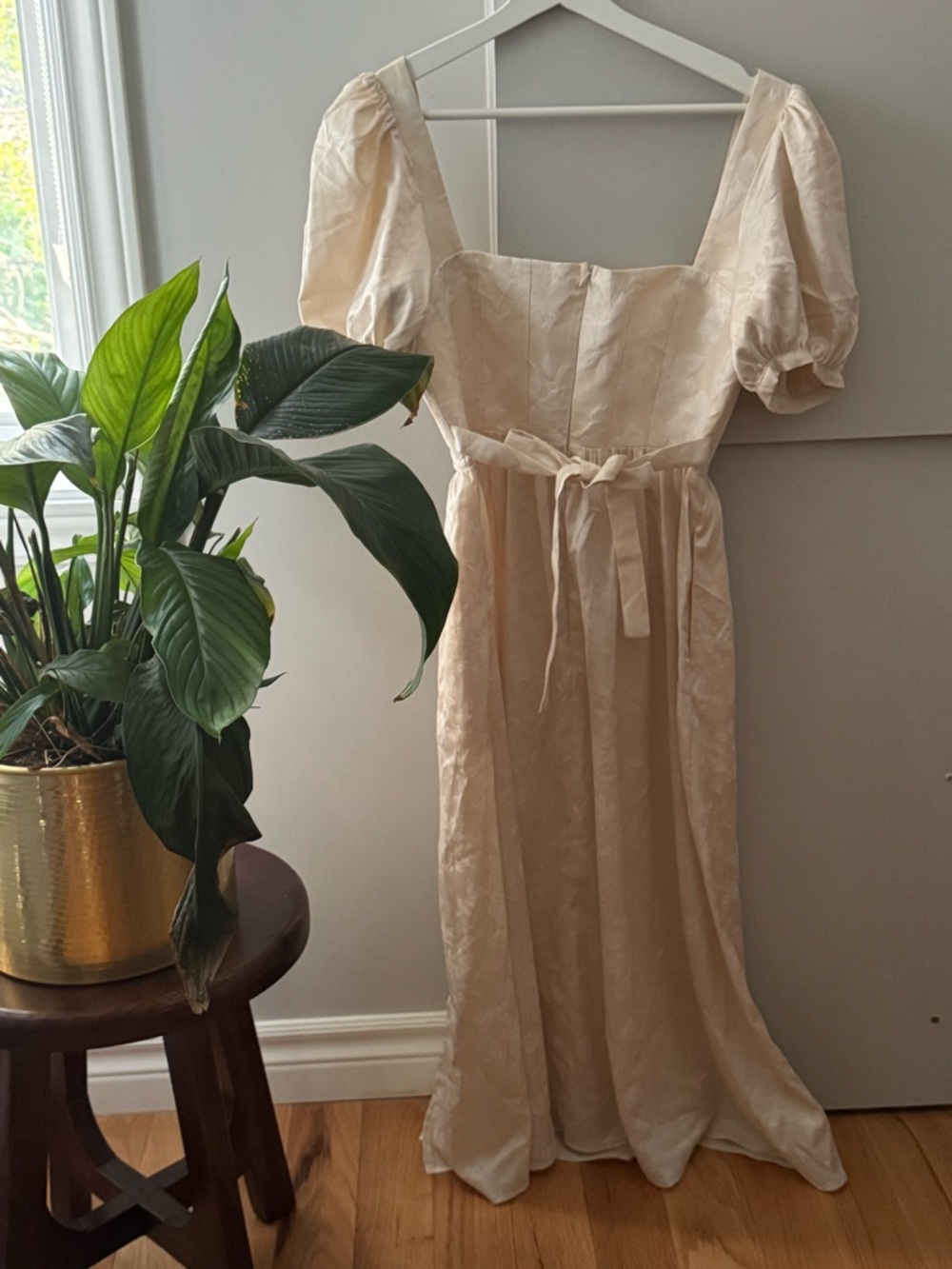For Love & Lemons Cream Square-Neck Maxi Dress bridgerton style - Picture 5 of 5